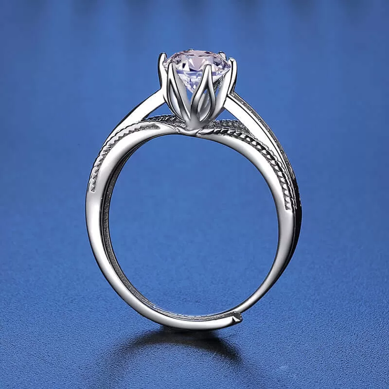 Crown Marriage Proposal Moissanite Ring