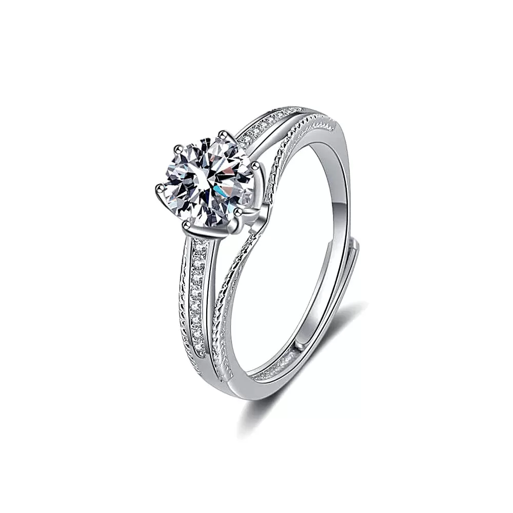 Crown Marriage Proposal Moissanite Ring