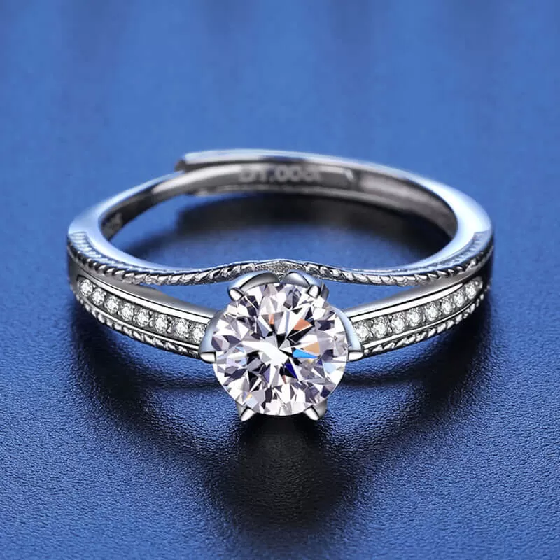 Crown Marriage Proposal Moissanite Ring