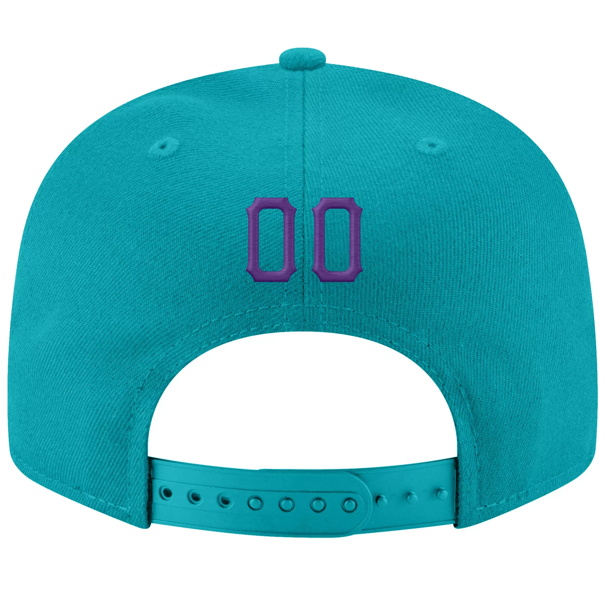 Custom Aqua Purple-White Stitched Adjustable Snapback Hat