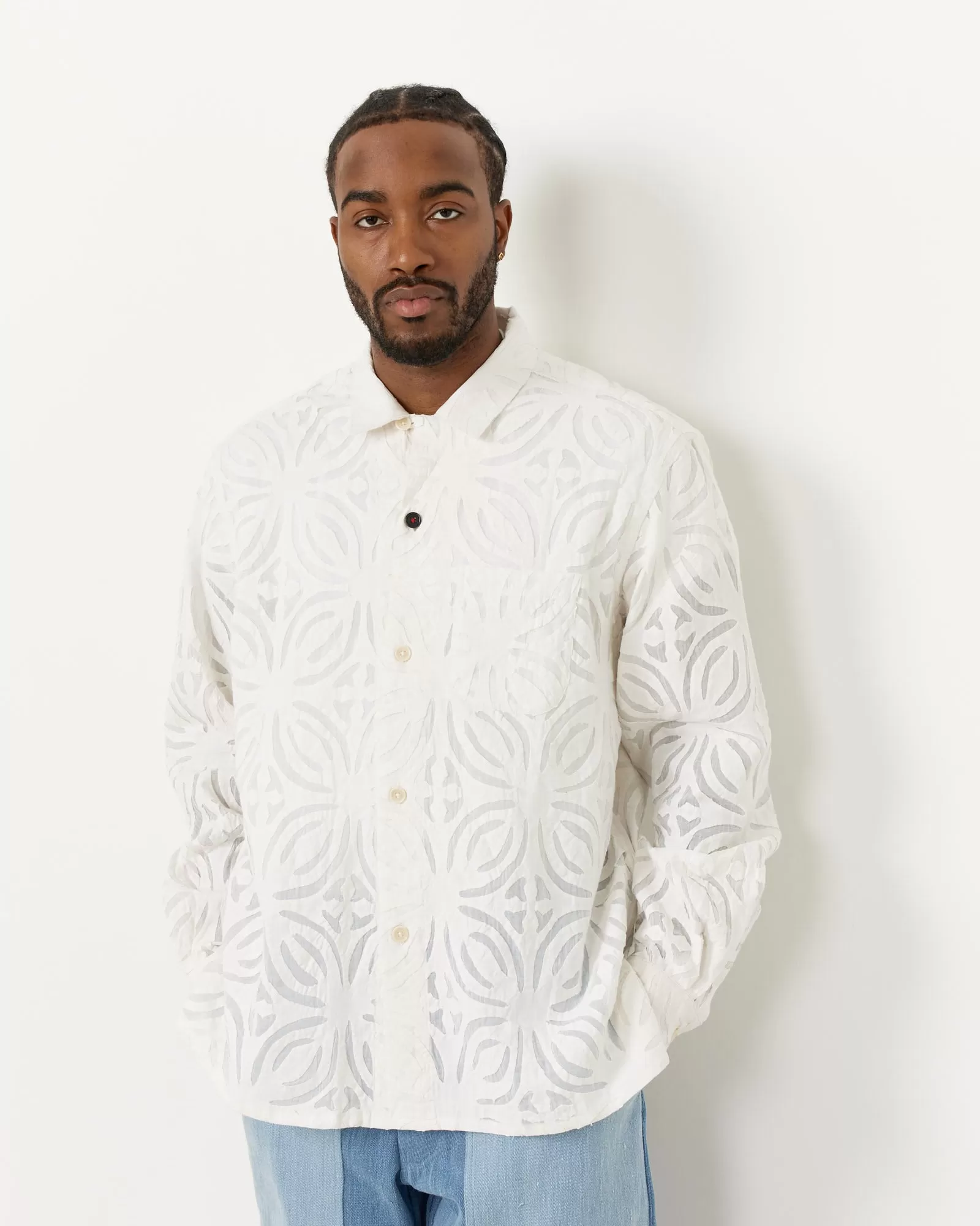 Cut Work Ayo Shirt in White