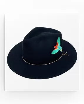 DAKOTA Felt Fedora | Black June Embroidery