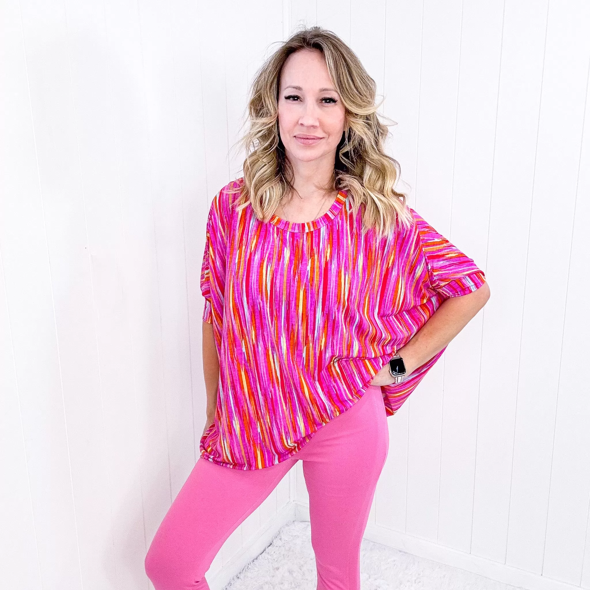 Dear Scarlett Essential Blouse in Magenta Kaleidoscope