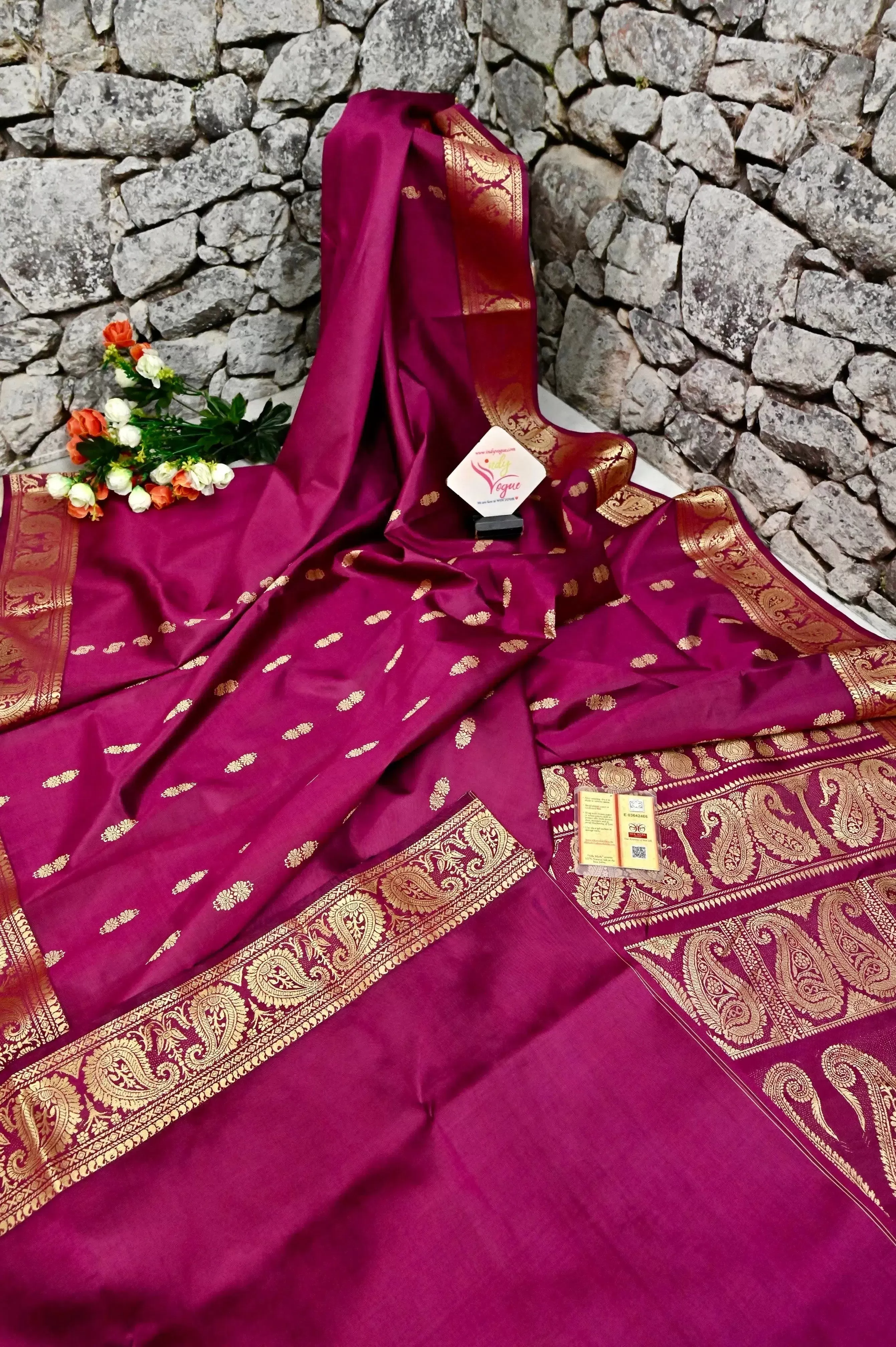 Deep Magenta Color Baluchari Silk Saree