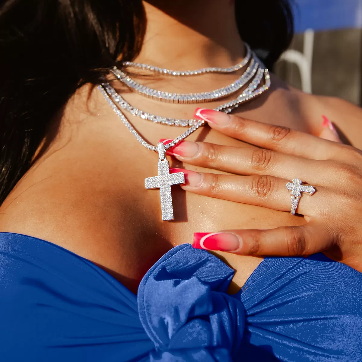 Diamond Baguette Gothic Cross Ring