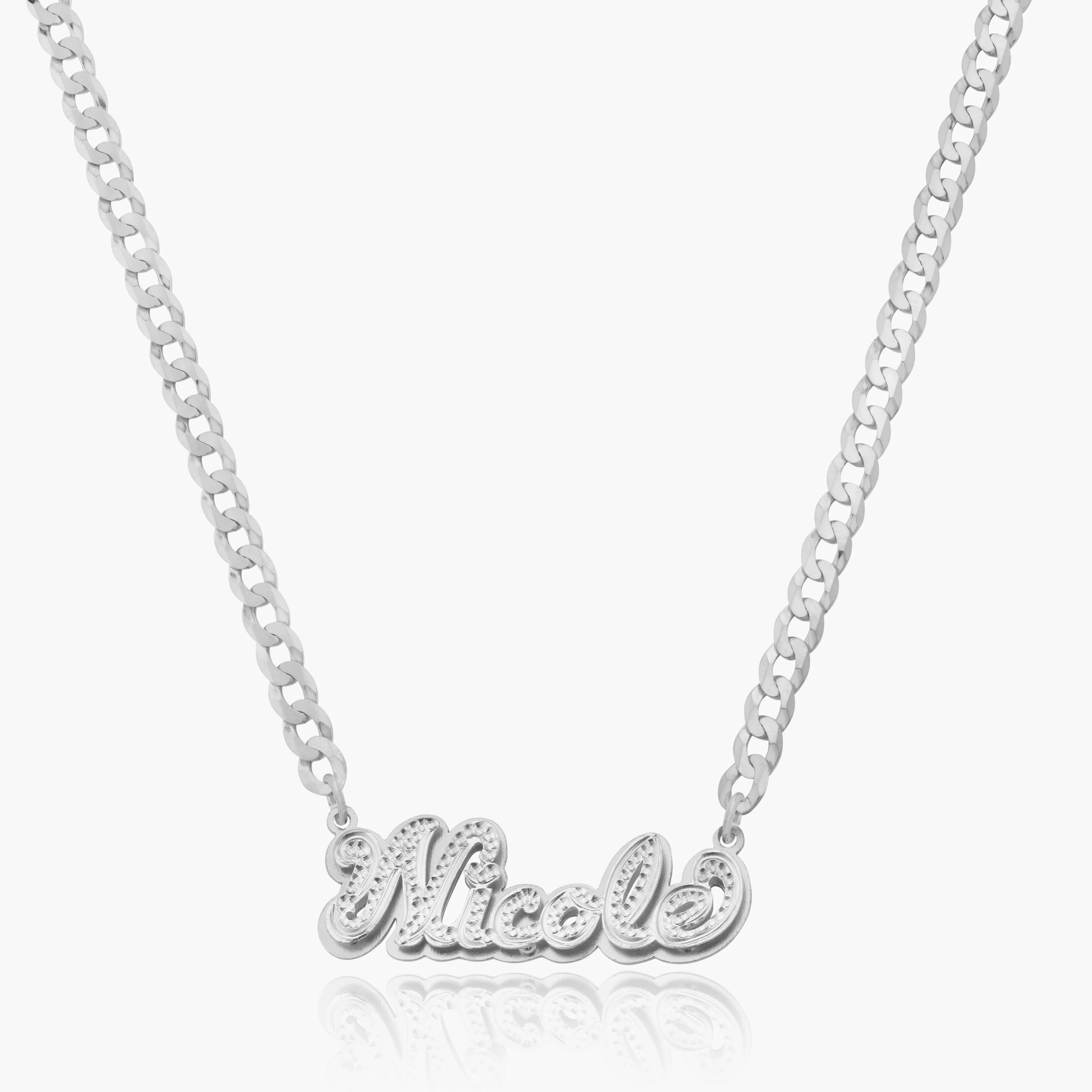 Double Plated Iced Out Script Name Necklace