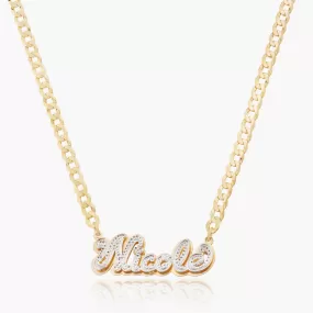 Double Plated Iced Out Script Name Necklace