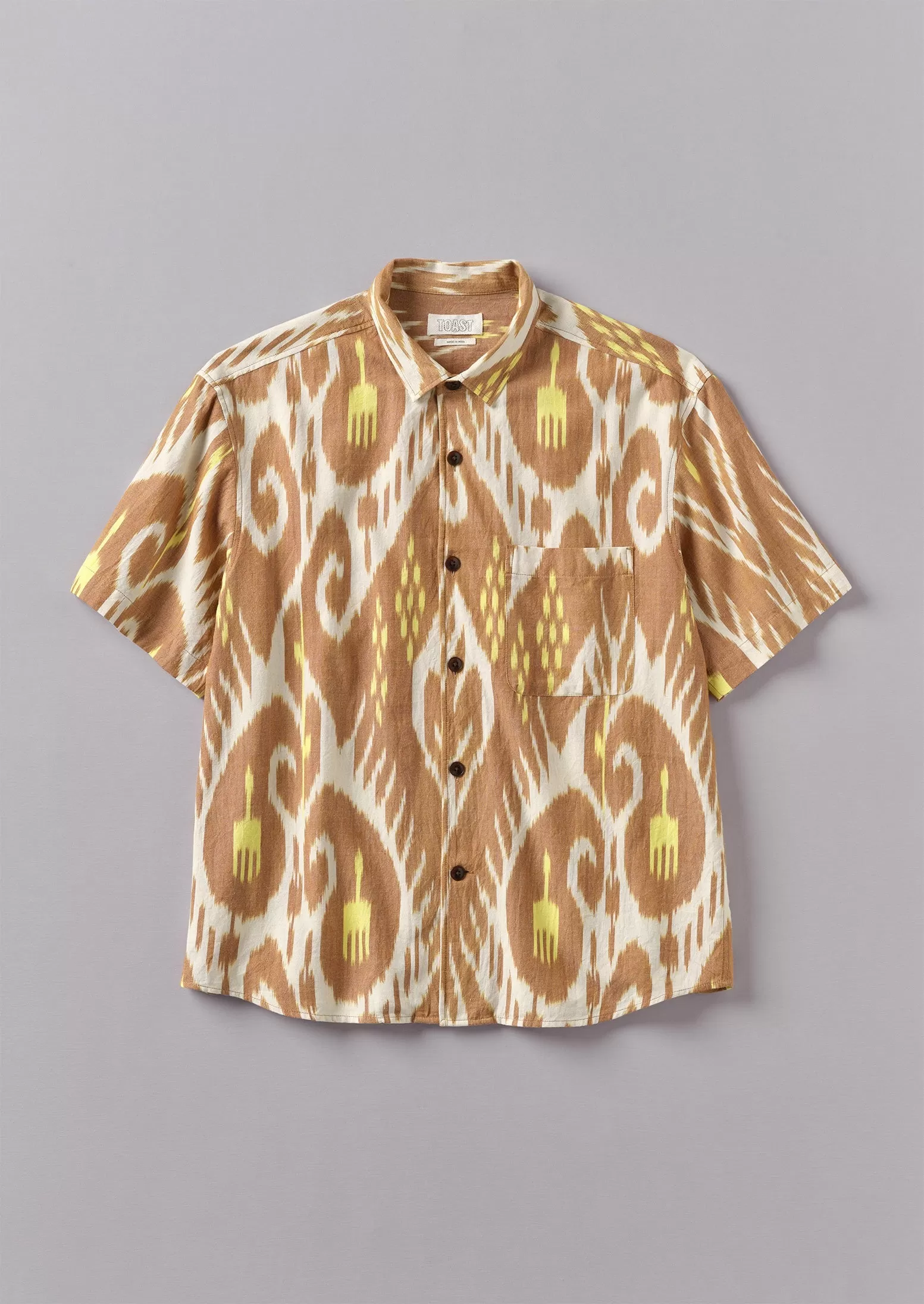 Dropped Shoulder Ikat Shirt | Brick