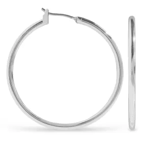 Ear Sense Earring F495-3 35mm Silver Click Hoops