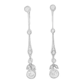 Edwardian 14k Diamond Earrings .75ctw