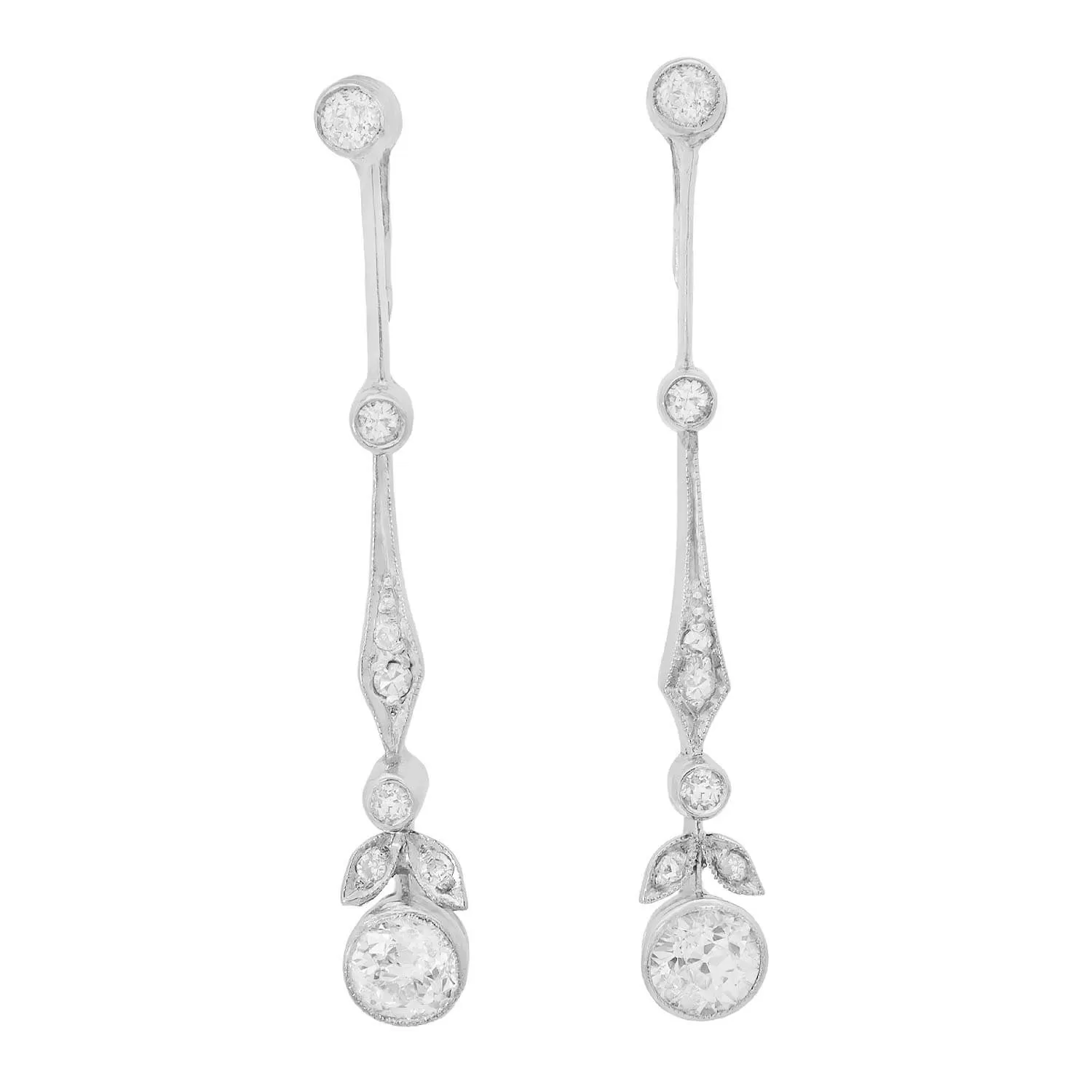 Edwardian 14k Diamond Earrings .75ctw