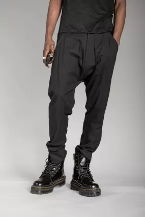 eigensinnig wien | Allegro | Elegante Drop Crotch Pants für Herren und Damen in Schwarz