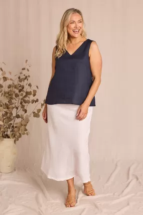 Ember Linen Cami in Navy