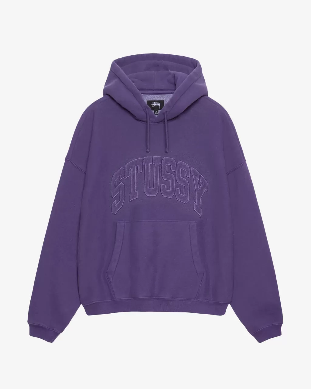 Embroidered Relaxed Hoodie Purple