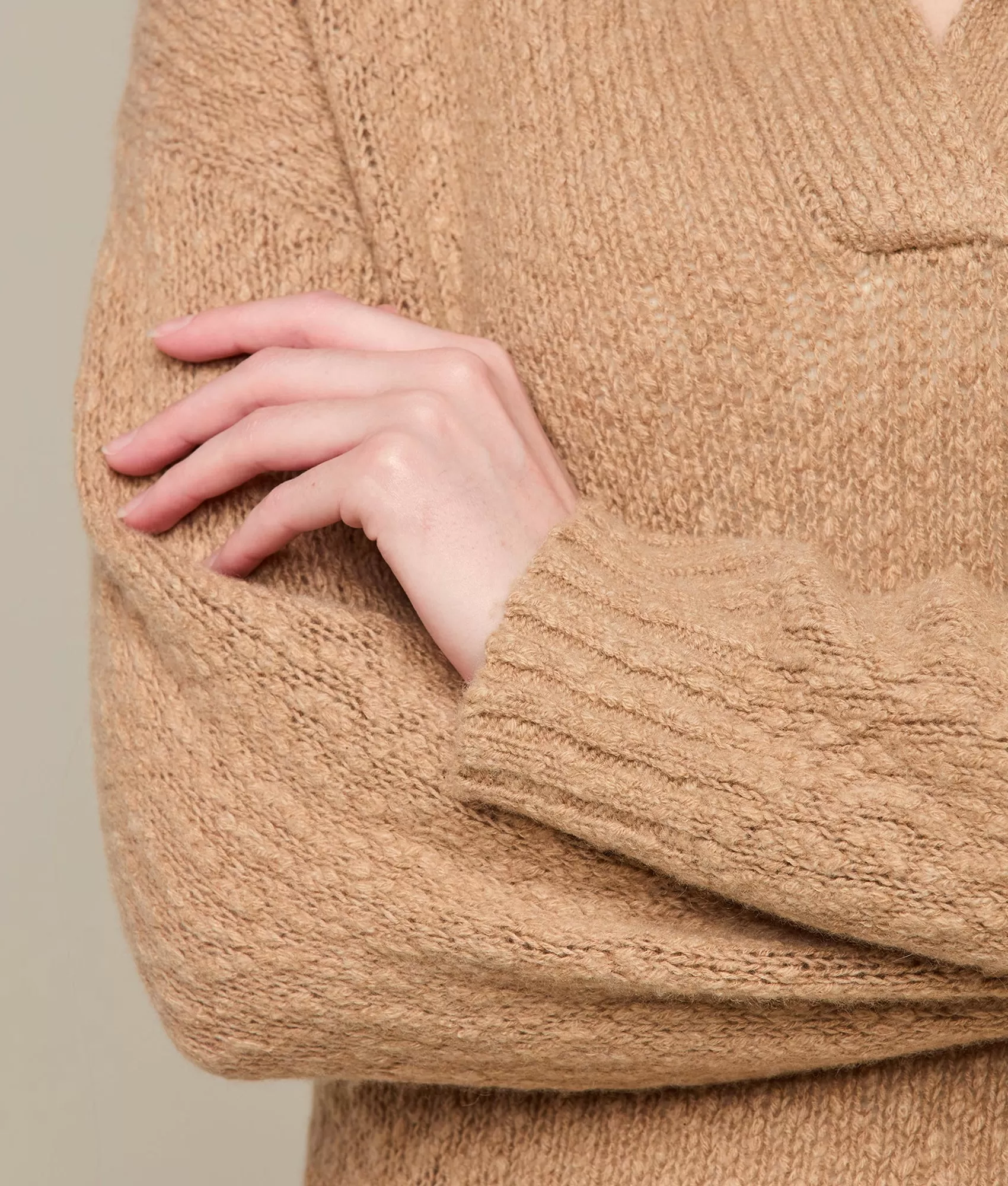 Evelyn Polo Sweater :: Sand