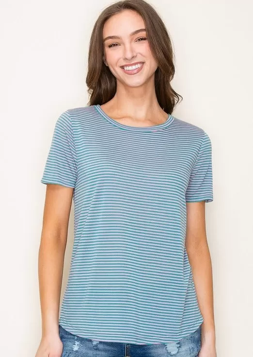 FINAL SALE - Summer Lovin Striped Crew Neck Tees - 2 colors!