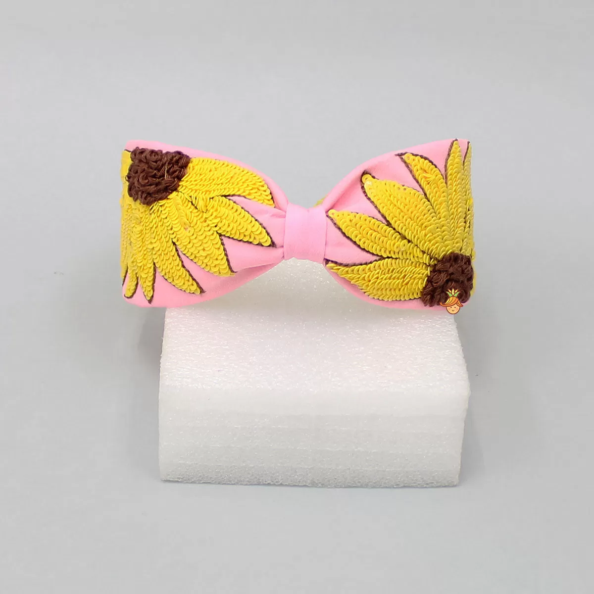 Floral Embroidered Pink Hairband