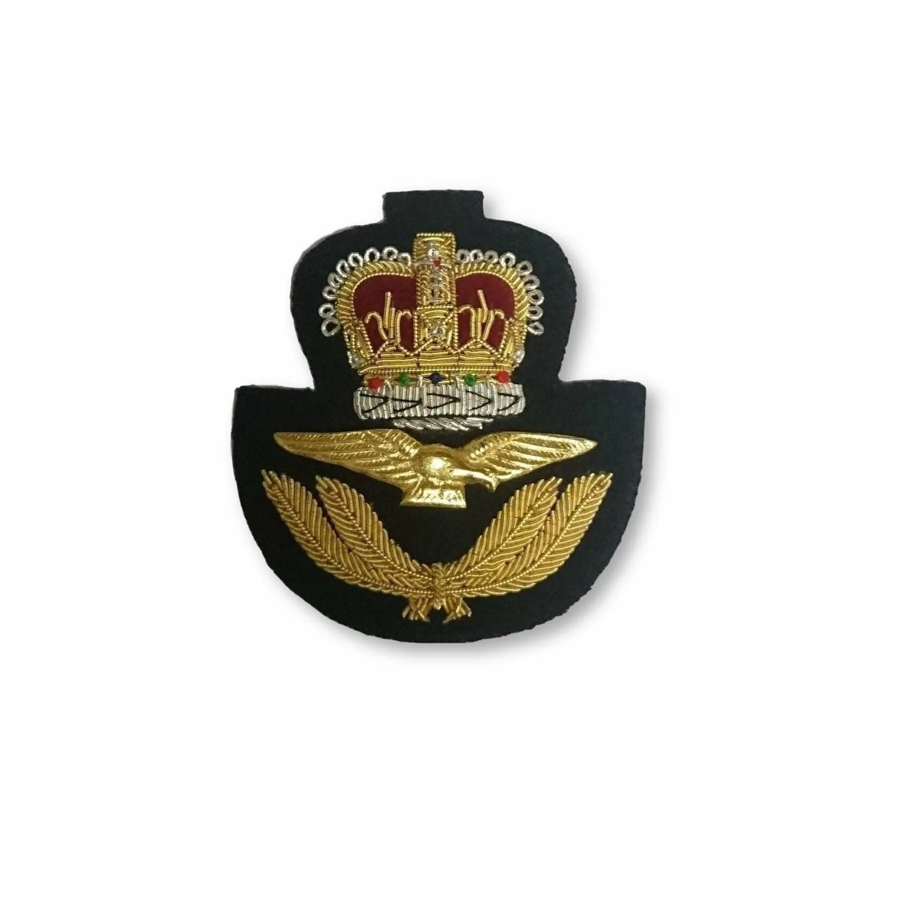 Forage Cap Badge - RAF - Navy Backing