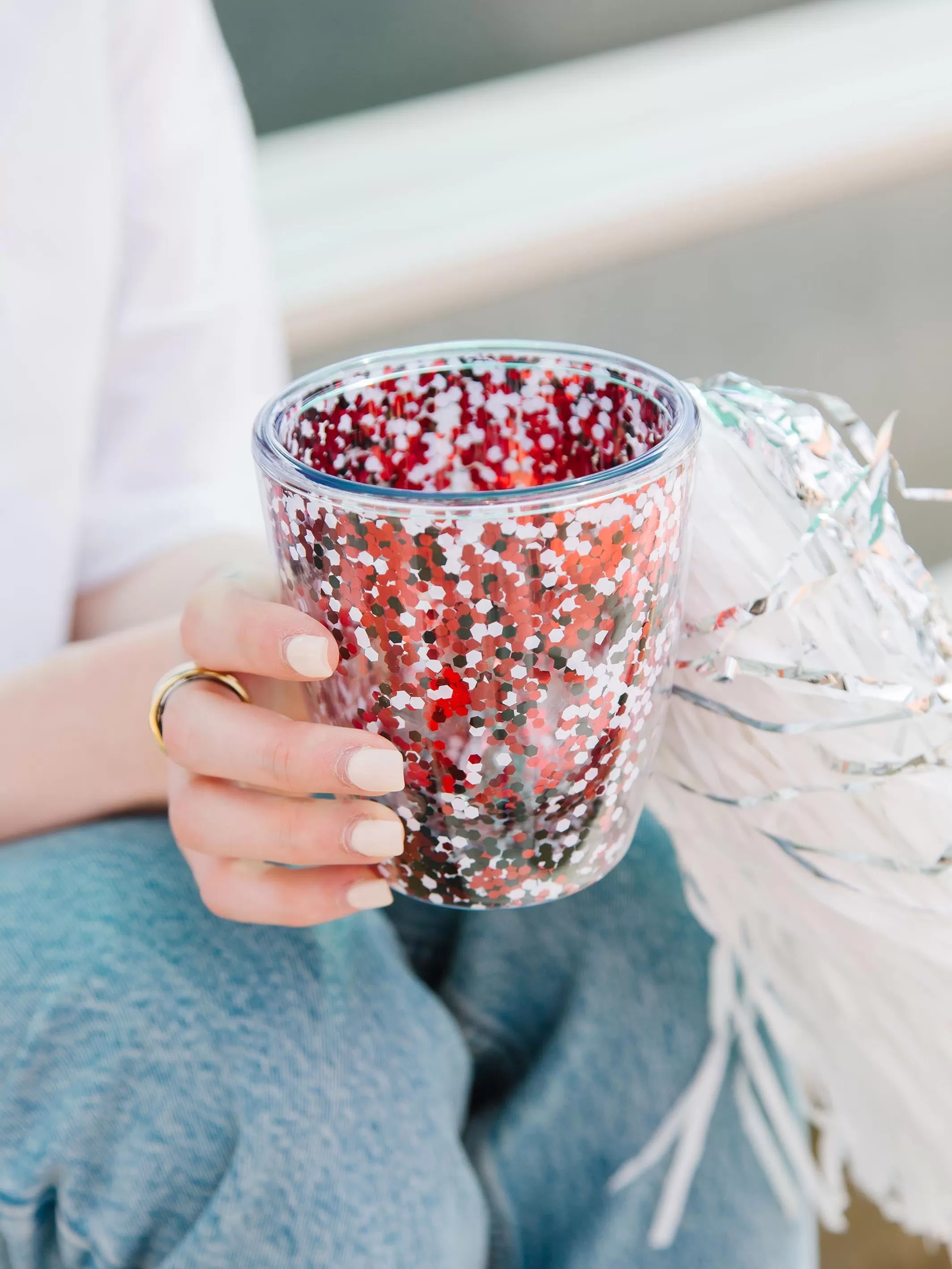 Gameday Glitter Acrylic Tumbler | Garnet   Black