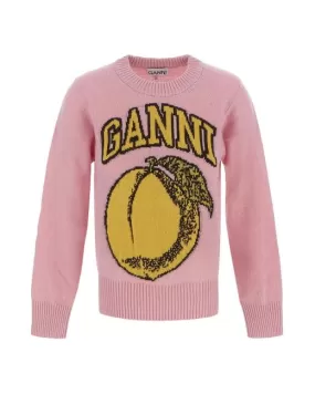 Ganni Graphic O-Neck Pullover Peach K1904