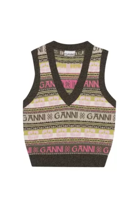 Ganni Logo Wool Mix Vest K1972