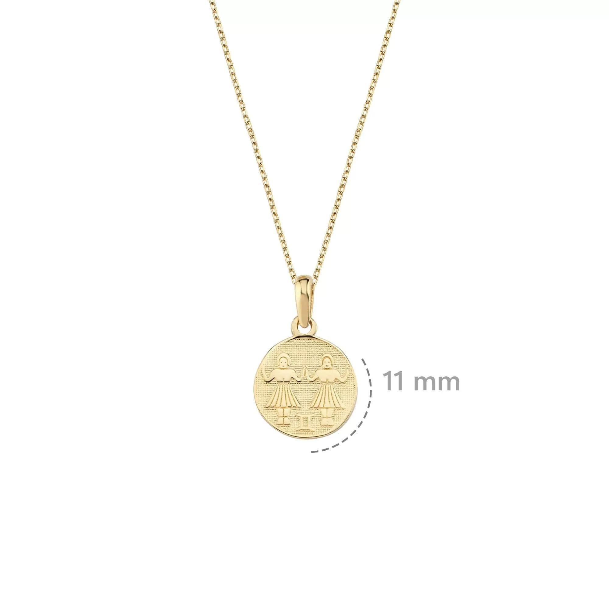 Gemini Zodiac Necklace | 14K Solid Gold