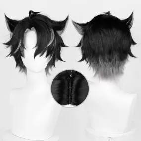 Genshin Impact Wriothesley Black and Silver Cosplay Wig ON1309