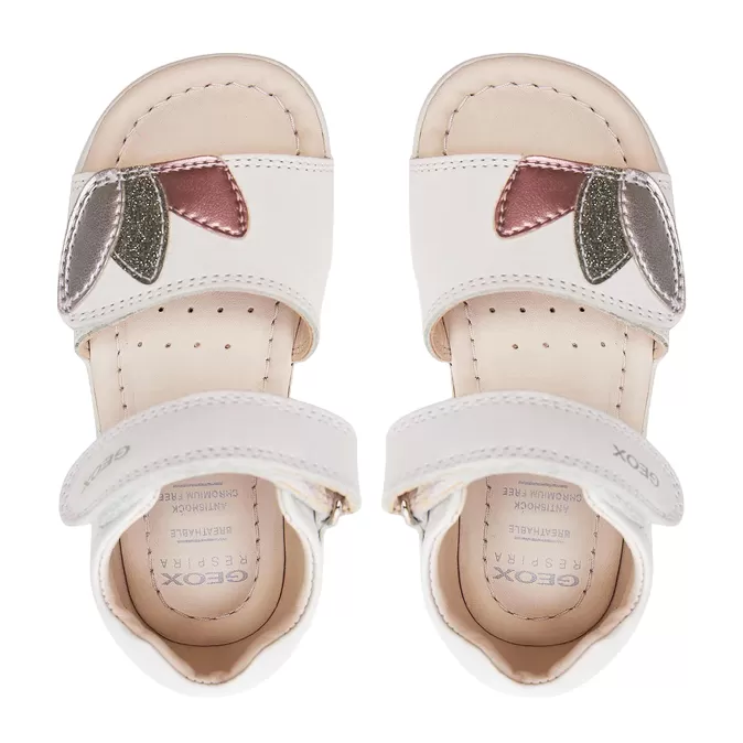 Geox girl's sandal with strap Alul B451YB085NFC0007 white silver