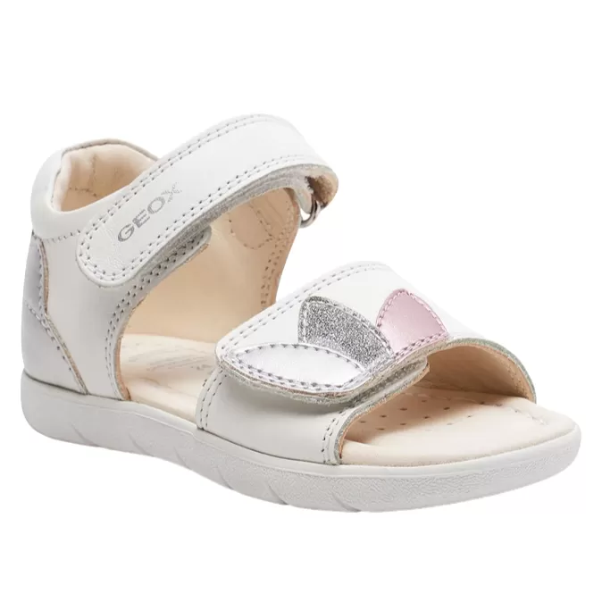 Geox girl's sandal with strap Alul B451YB085NFC0007 white silver