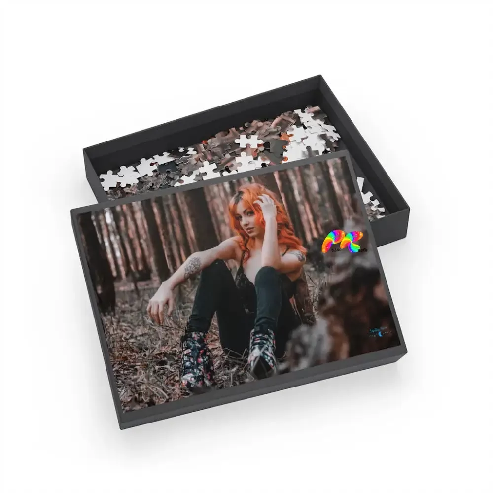 Goth Girl With Orange Hair Jigsaw Puzzle