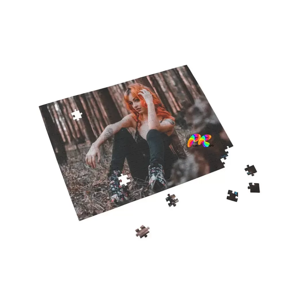 Goth Girl With Orange Hair Jigsaw Puzzle