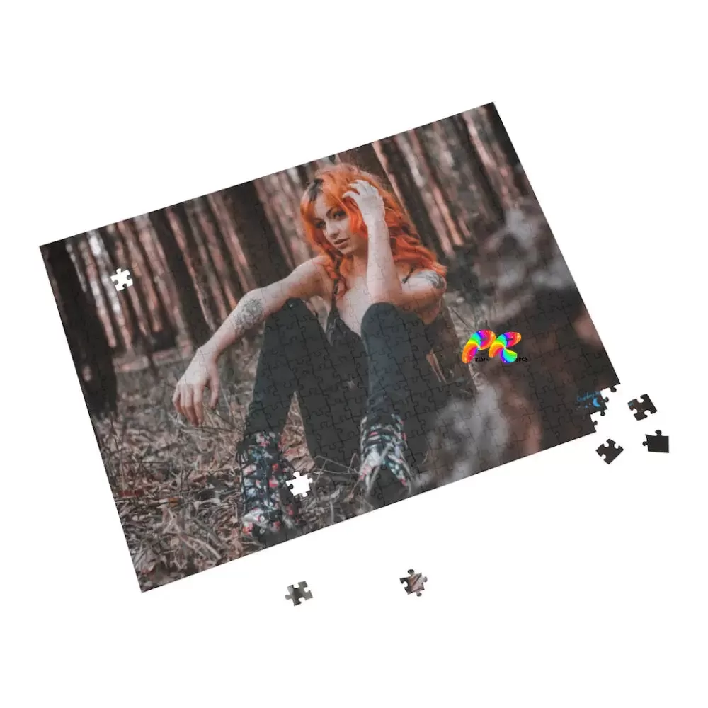 Goth Girl With Orange Hair Jigsaw Puzzle