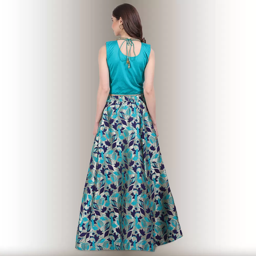 Green brocade lehenga