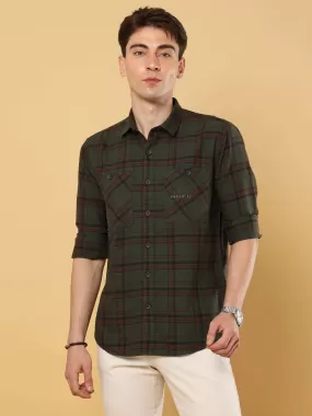 Green Check Double Pocket Shirt