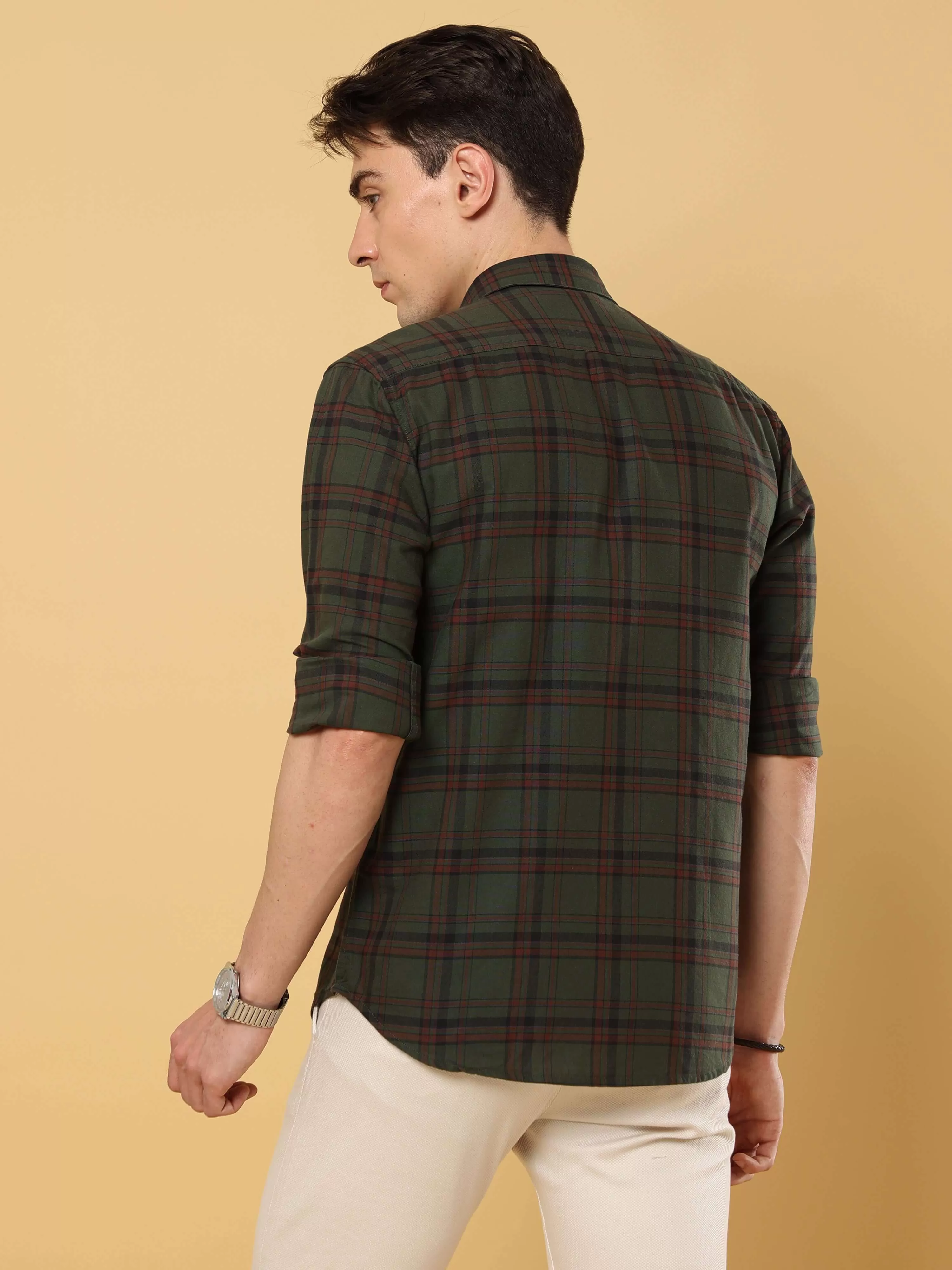 Green Check Double Pocket Shirt