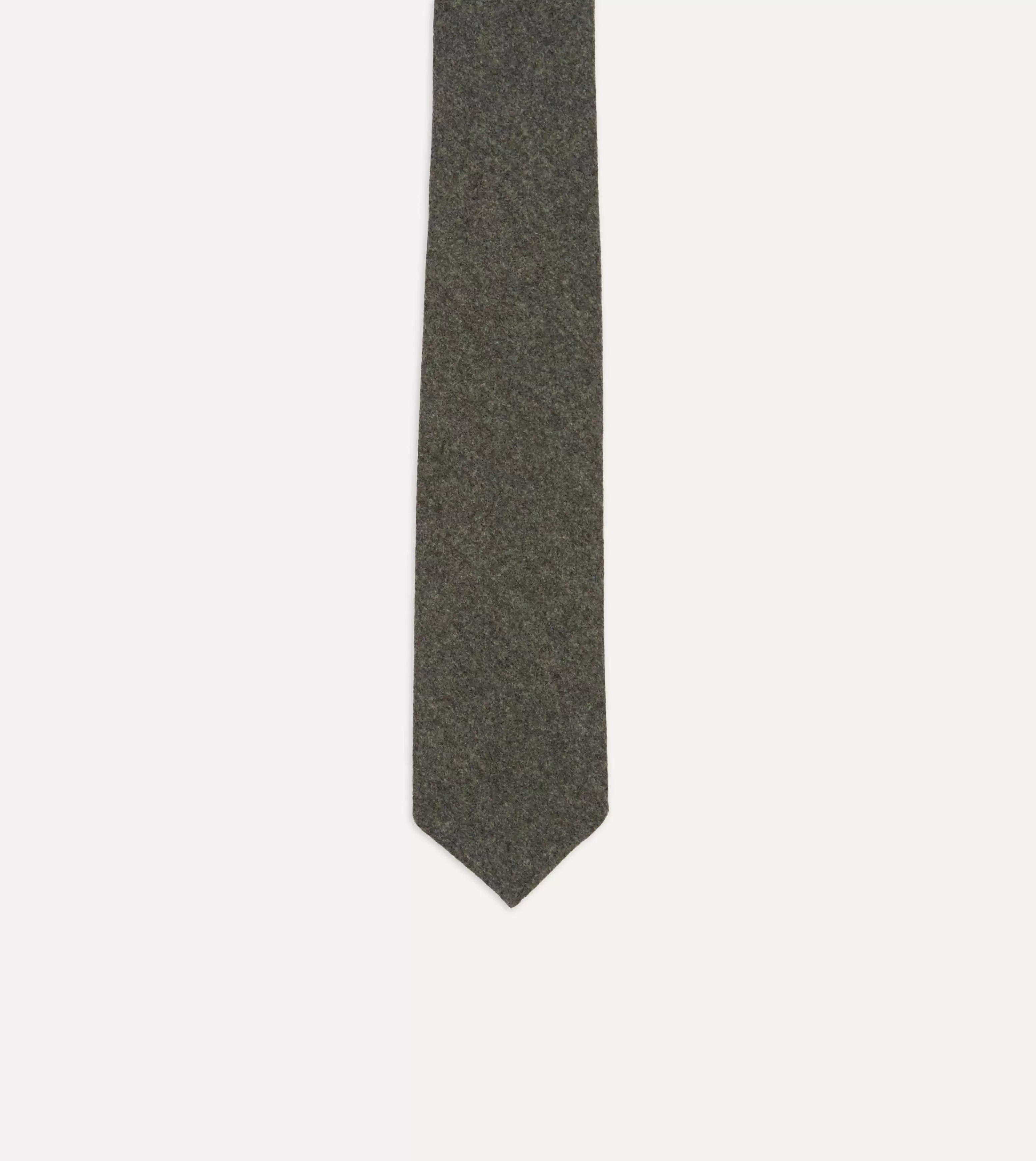 Grey Brushed Solid Hand Rolled Wool Tie