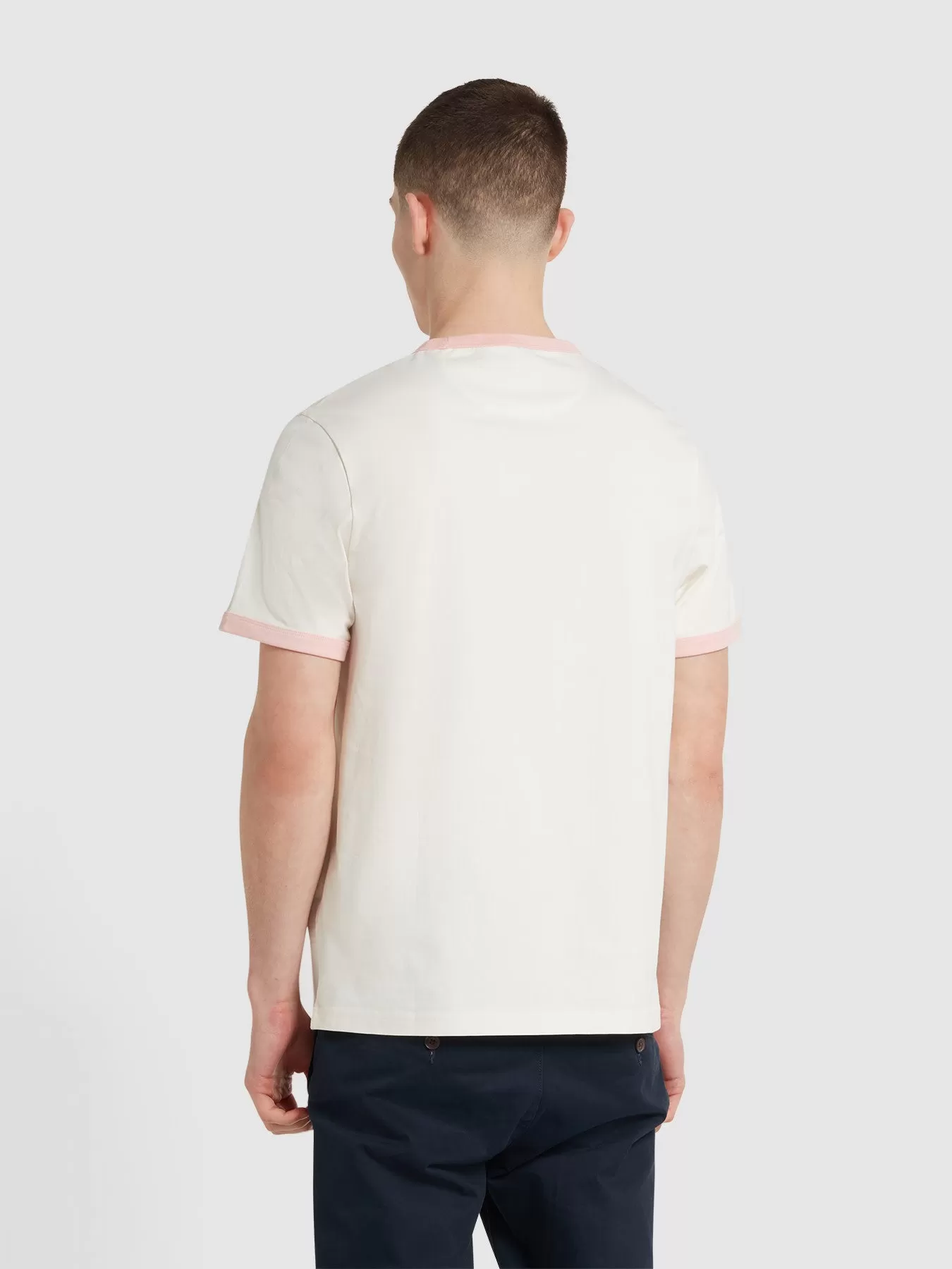 Groves Regular Fit Organic Cotton T-Shirt In Ecru