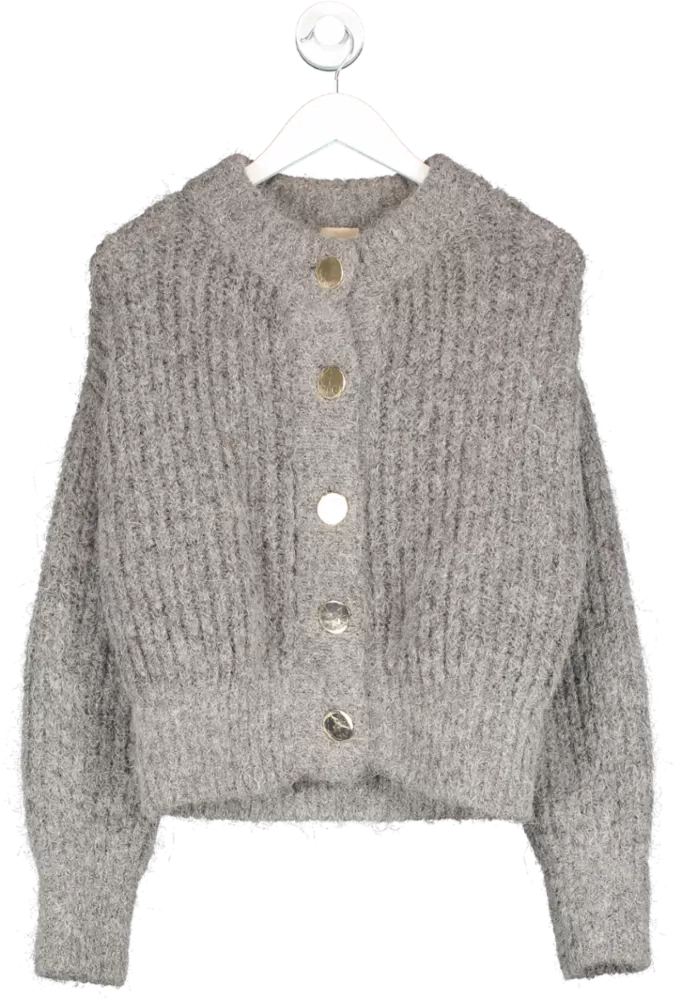 H&M Grey Alpaca Blend Chunky Cardigan UK S