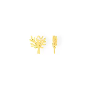 Handmade Gold Plated Silver Stud Earrings Little Trees