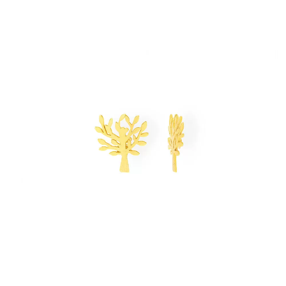 Handmade Gold Plated Silver Stud Earrings Little Trees