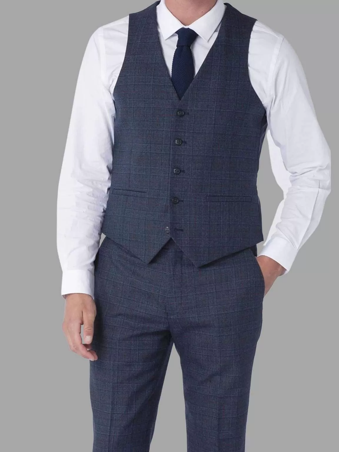 Harry Brown Finley Navy Check 3 Piece Suit