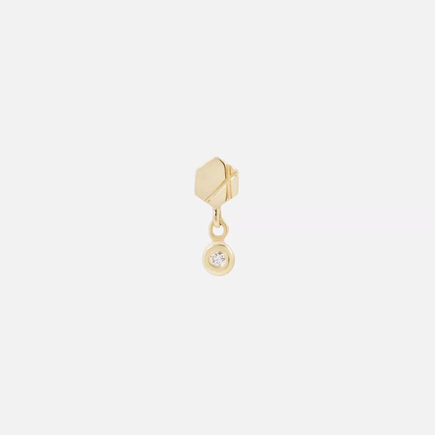 Hex Diamond Drop - 14K YELLOW