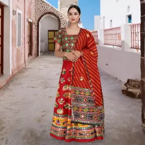 Indian Ethnic Chania Choli in Red