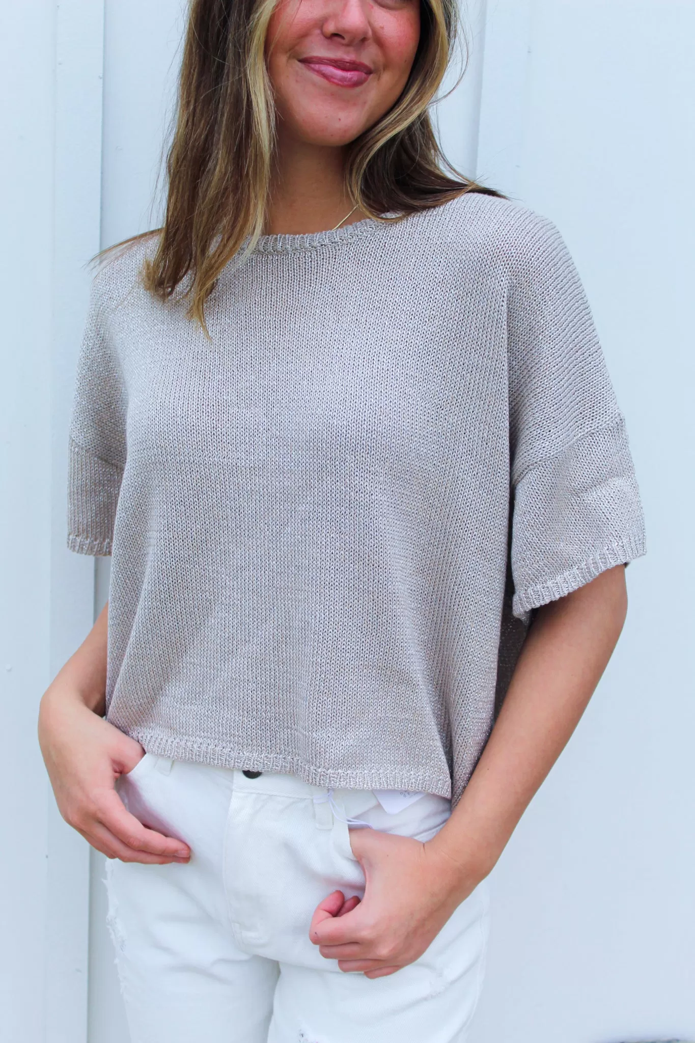 Isadora Cropped Shimmer Top