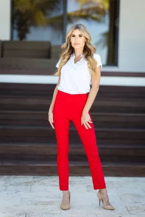 Jacquie Pant Red