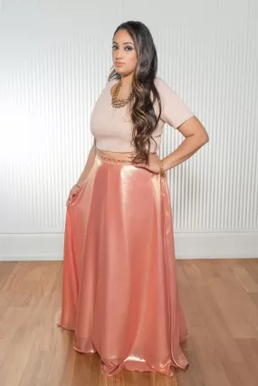 JULIANA Metallic Chiffon Lehenga Skirt