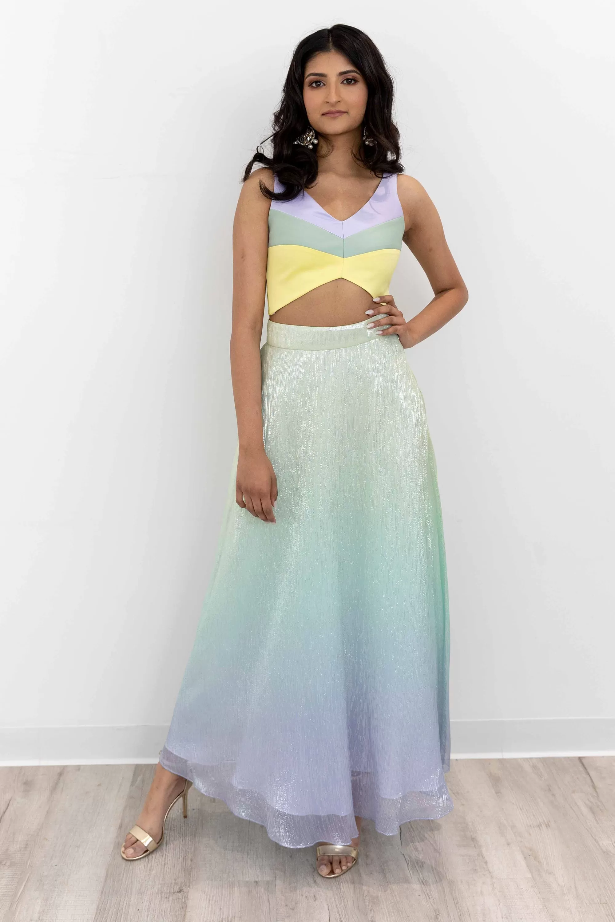 KIARA Metallic Ombre Lehenga Skirt