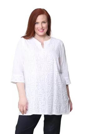 La Cera Plus Size Applique Top