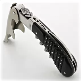 Laguiole Magnum Corkscrew Deco Rose - Studded Ebony