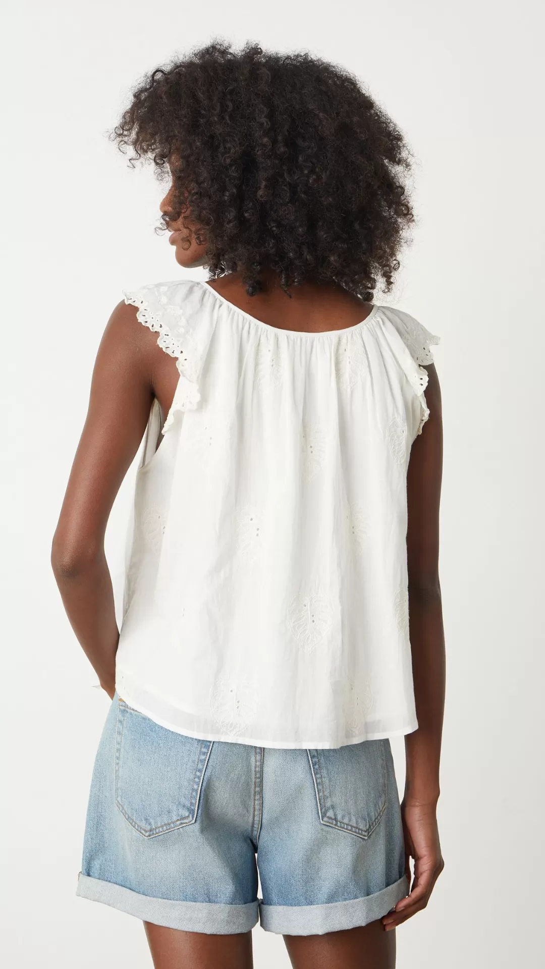 Lani Blouse - Blue/White